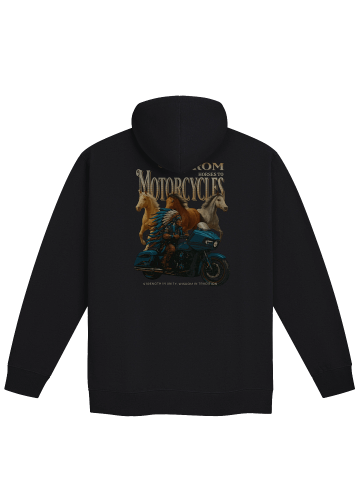 Throttle & Iron “From Horses to Motorcycles” Zipped Hoodie product image (2)