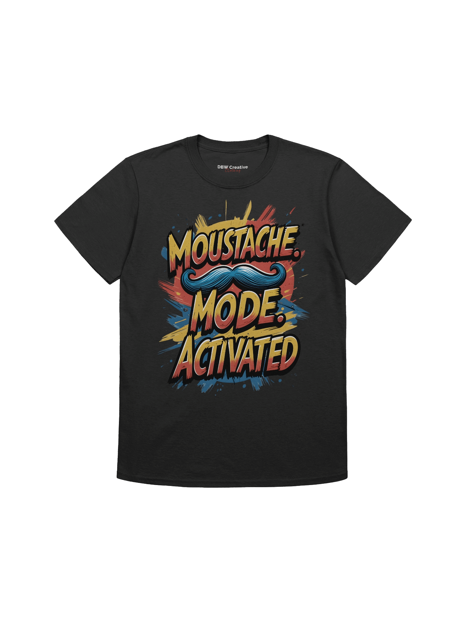 "Moustache Mode Activated" Comic Style T-Shirt - Bold Movember Apparel product image (2)