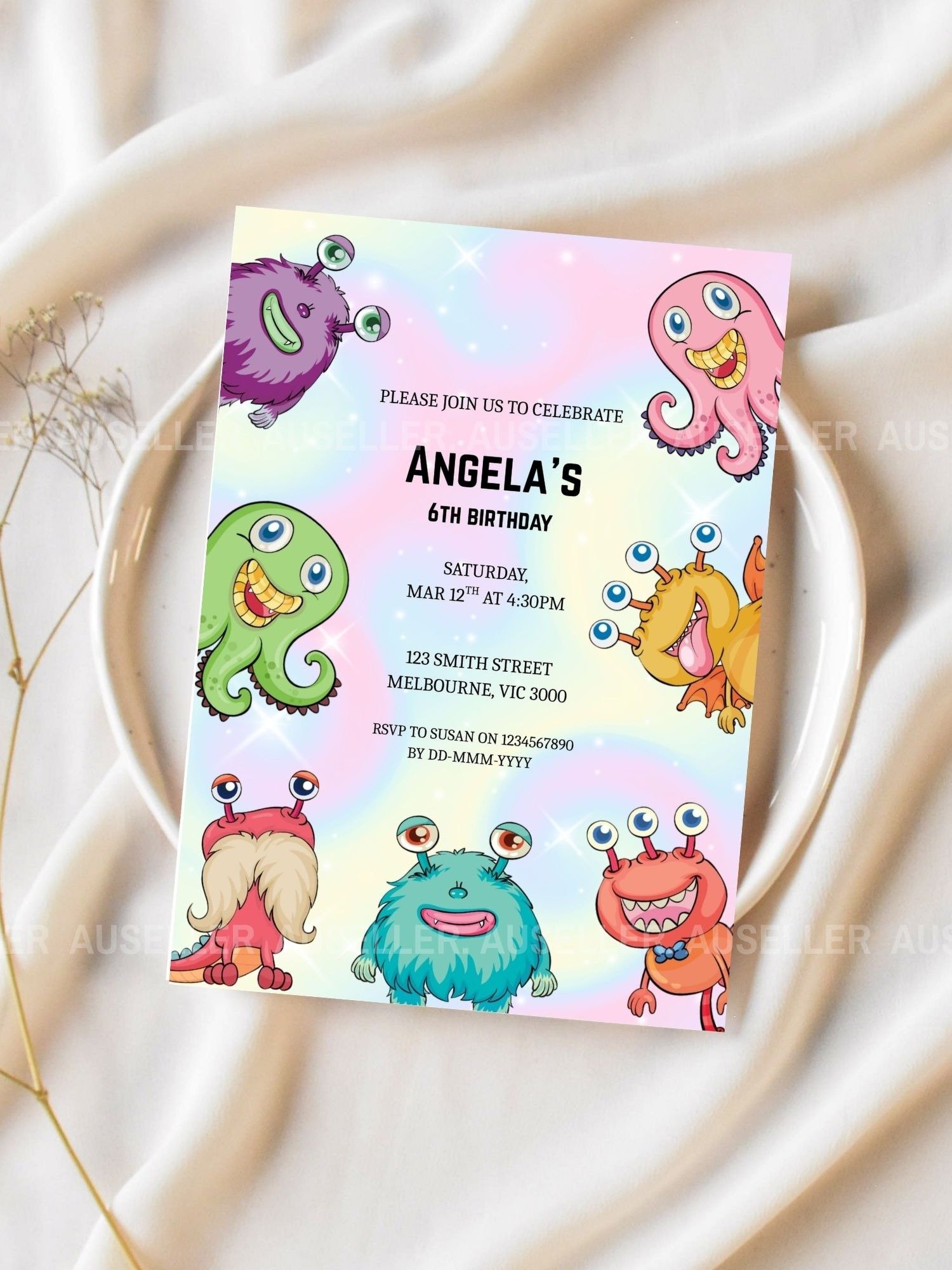 Magic Monsters Birthday Invitation product image (2)