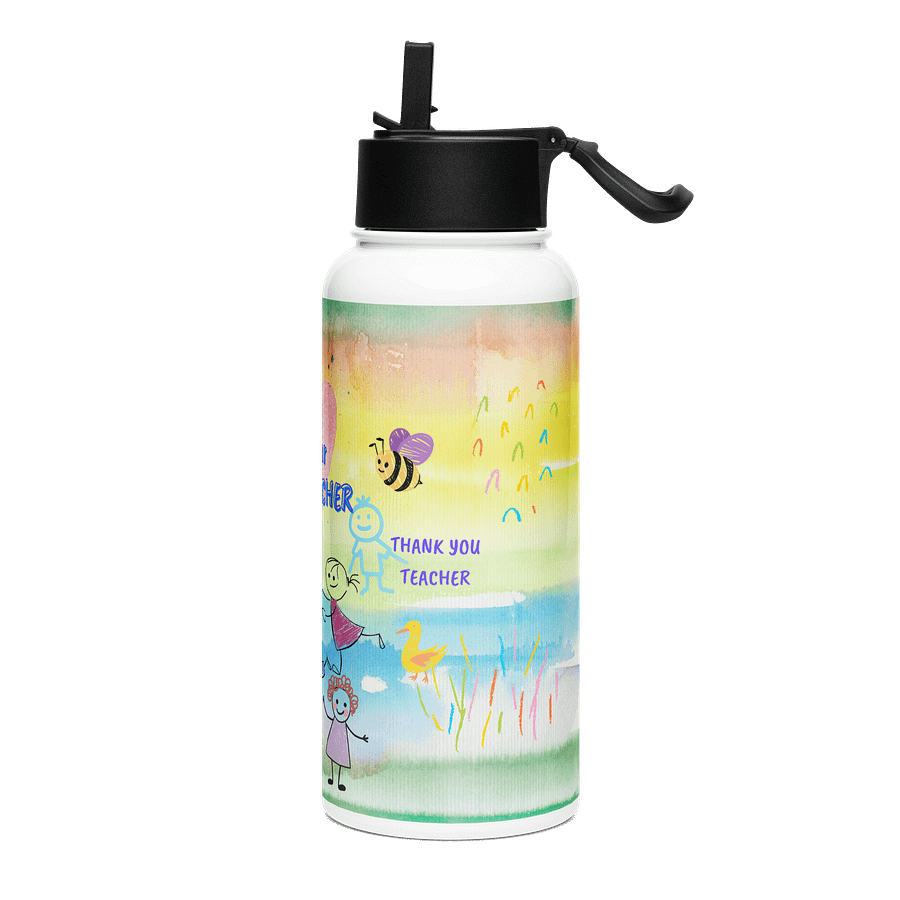 Cheerful Math Teacher Appreciation Water Bottle gift forTeachers product image (3)