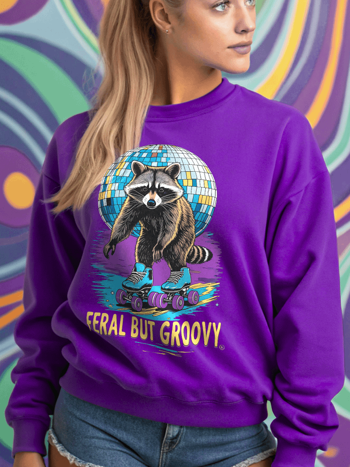 Feral but Groovy Raccoon Sweatshirt product image (1)