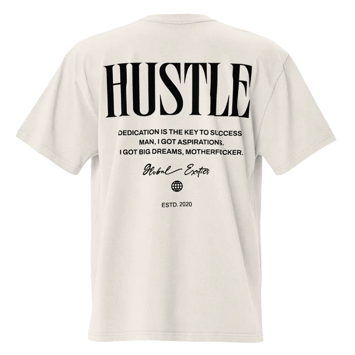 Premium Hustle Oversized Boxy, Fit Faded T-Shirt By Global Exotics product image (2)