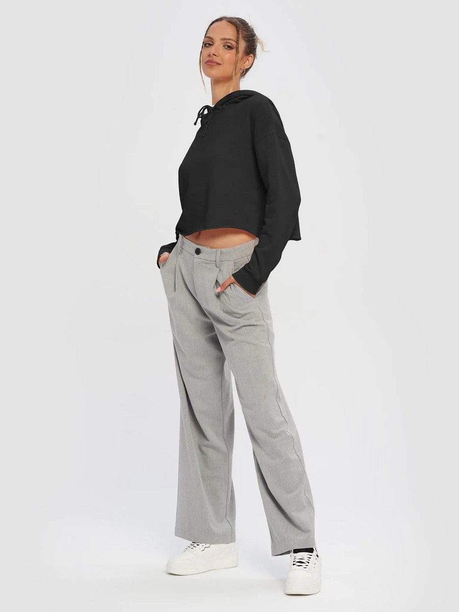 Women’s Lightweight Cropped Hoodie - Black HApex Gear Black Logo product image (5)