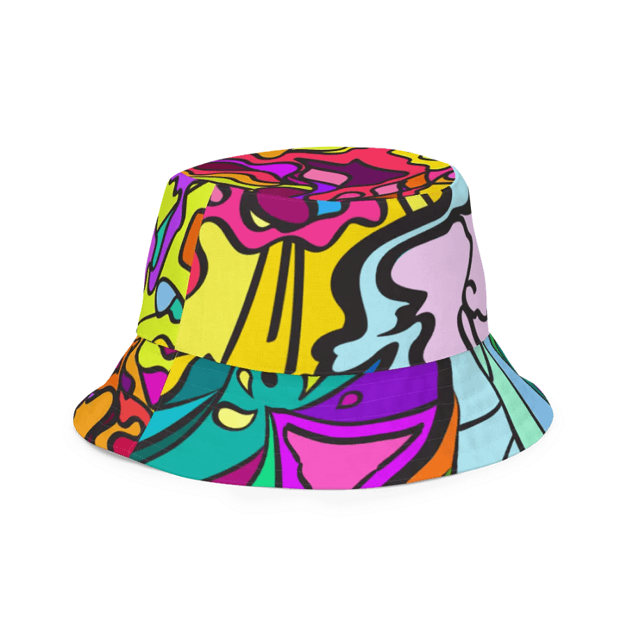 Chaos in Color Reversible Bucket Hat - Wave at Sunset product image (5)