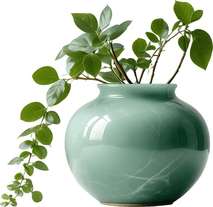 Jade Signature – Round Jade Vase PNG object product image (1)