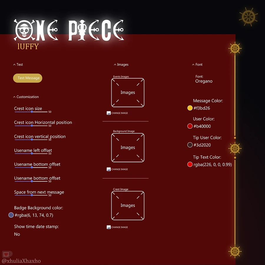 ONE - PIECE Chat Widget Animated, One Piece Chat Widget LuffyTheme, Chat Box and Alerts for Twitch, StreamElements, Chat Widget Animated product image (3)