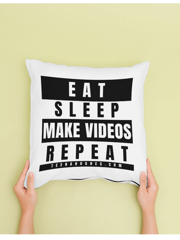 EAT • SLEEP • MAKE VIDEOS • REPEAT • CUSHION & COVER product image (2)