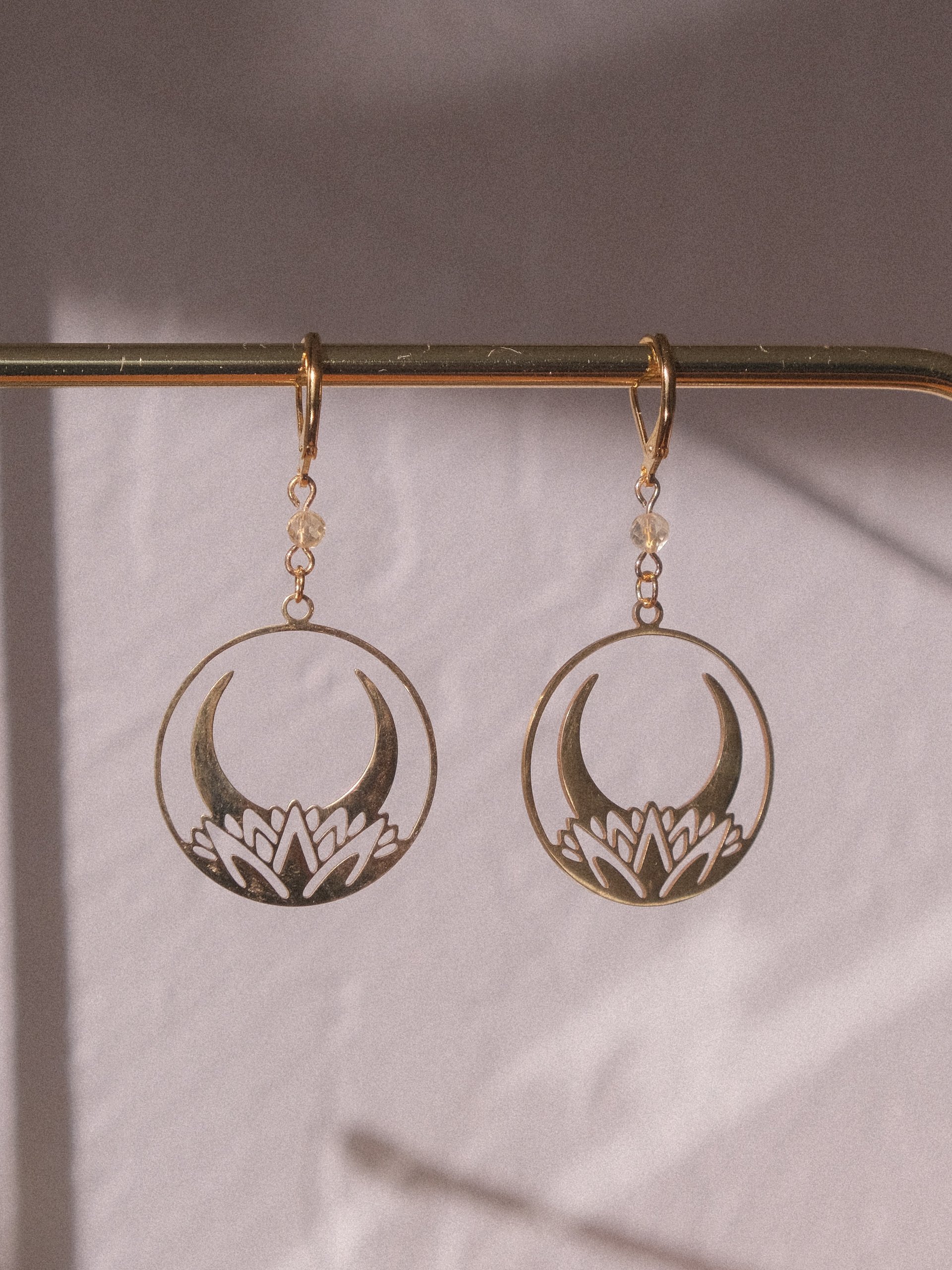 Lotus moon - Citrine earrings product image (1)