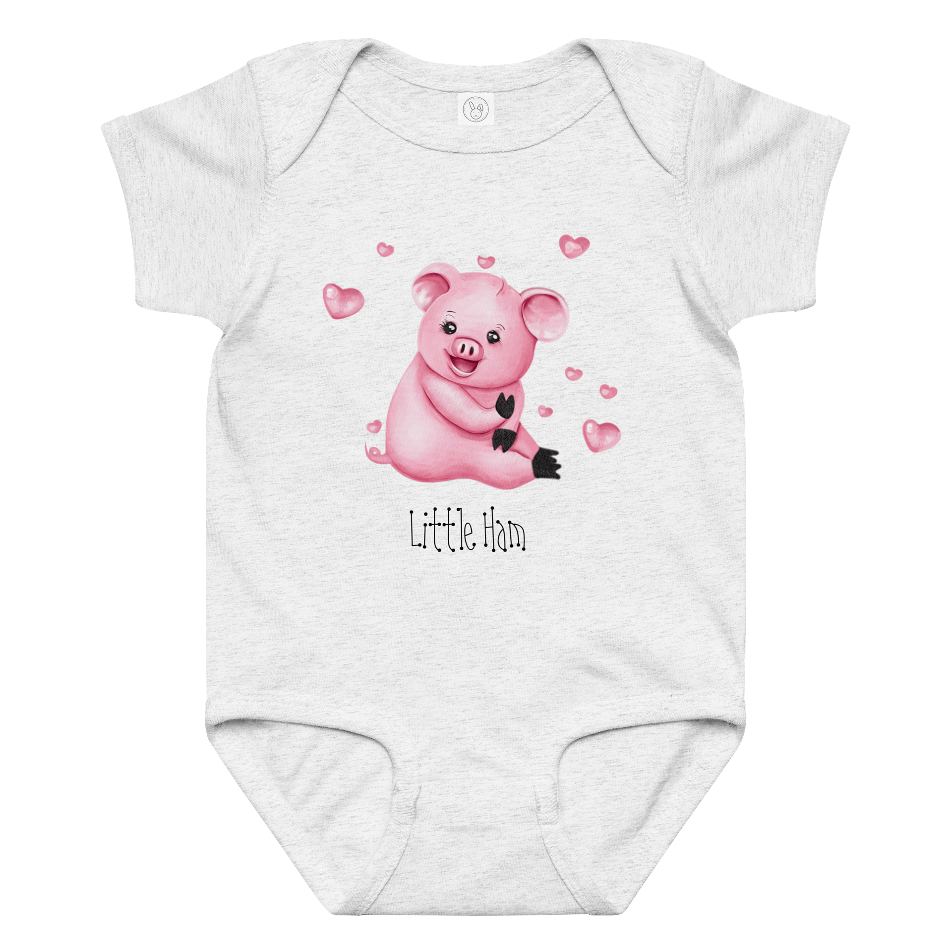 Adorable Pink Piglet Baby Bodysuit product image (1)