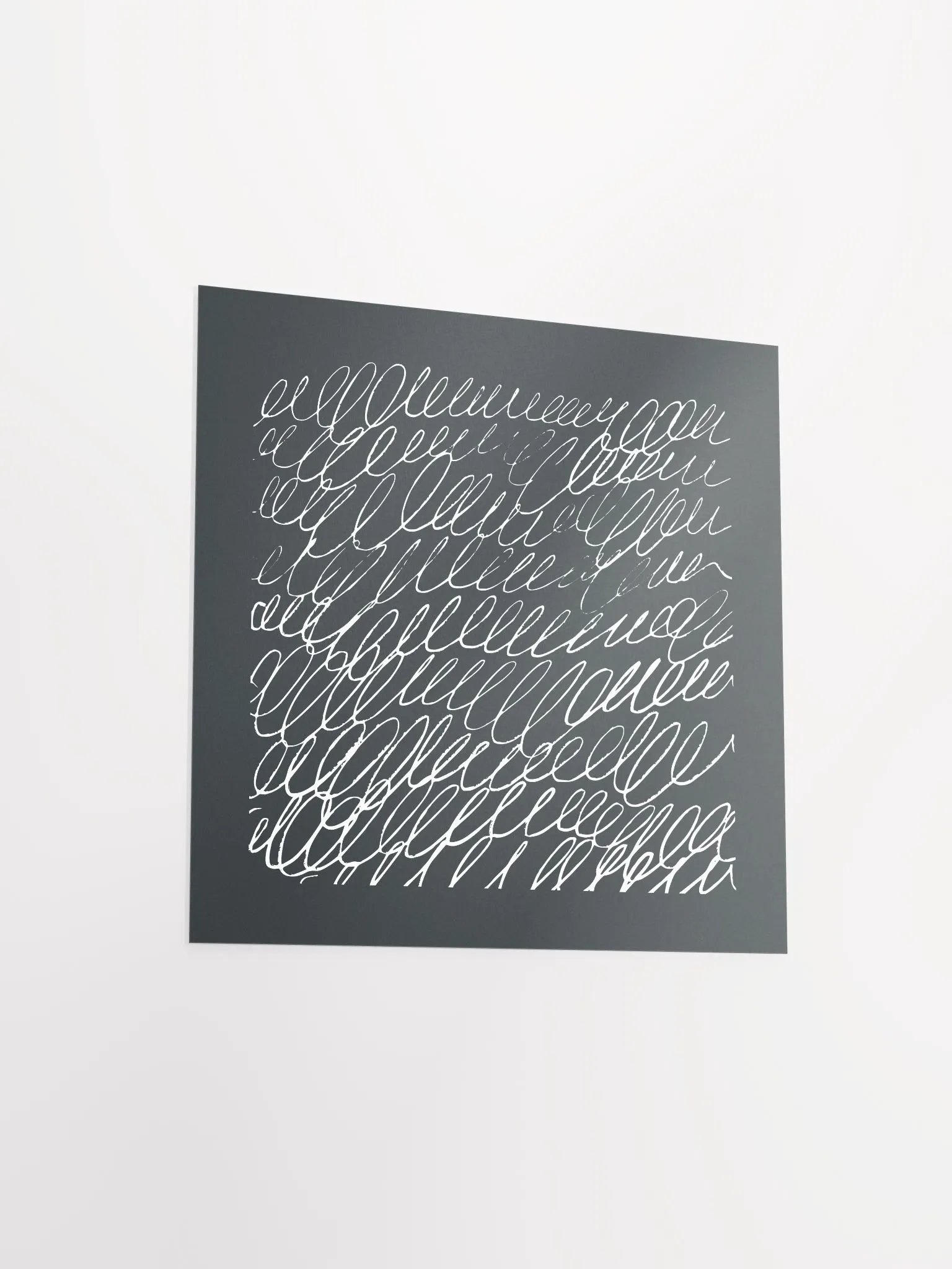 White Scribble on Black Abstract Art Print product image (12)