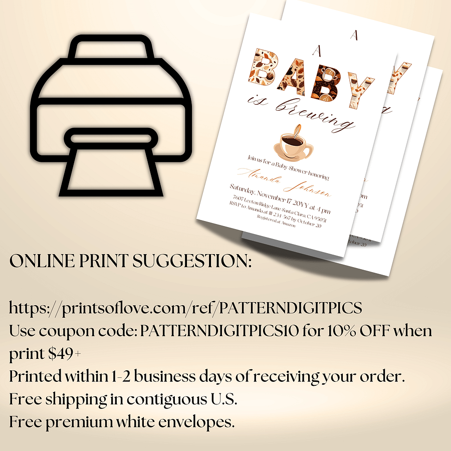 A Baby is Brewing Baby Shower Invite, Rustic Fall Baby Shower, Coffee Themed Brunch Invitation, Digital Download Editable Canva Template product image (10)