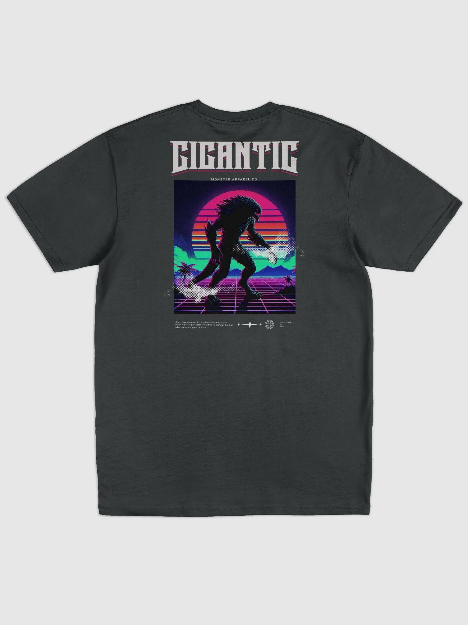 Neon Gigantic Monster Retro Sunset Men's Tee product image (2)
