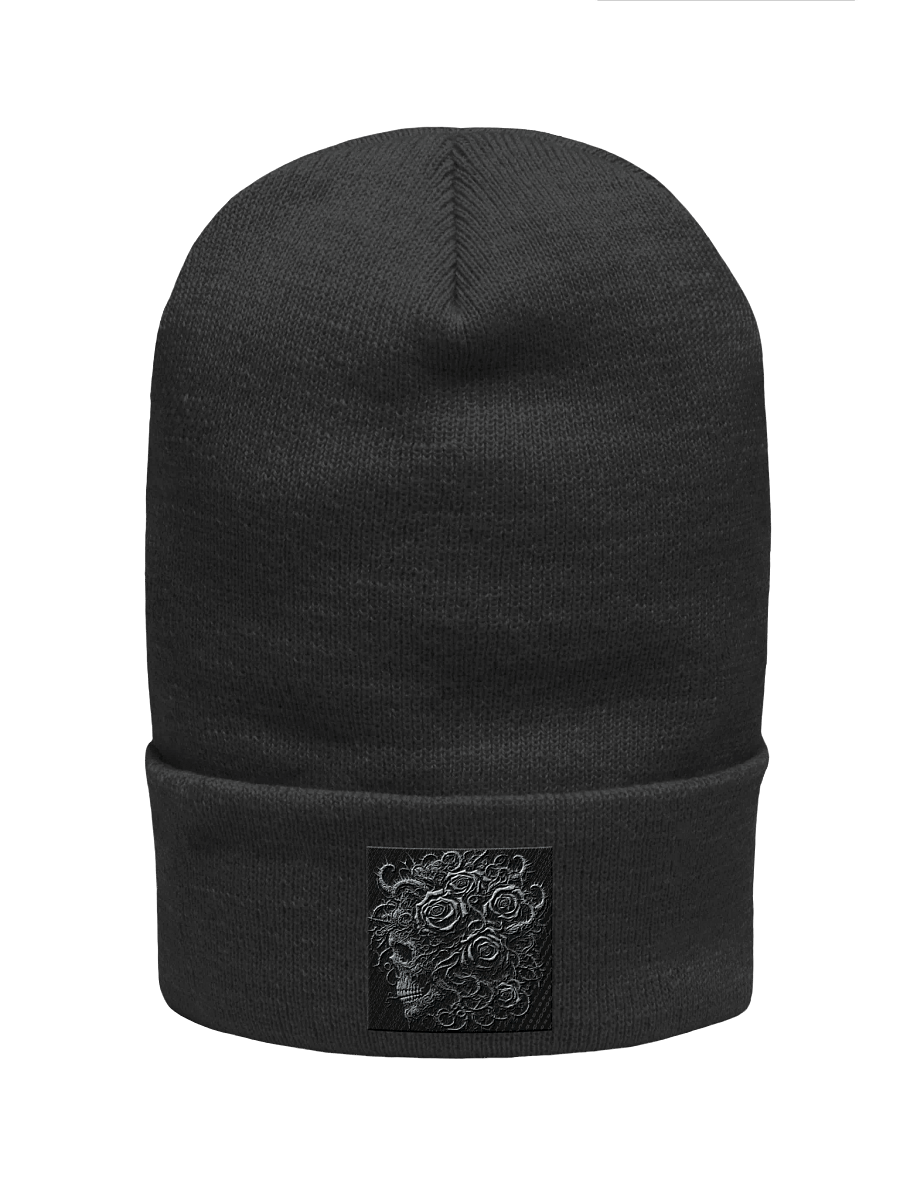 Gothic Rose Skull Embroidered Beanie product image (1)