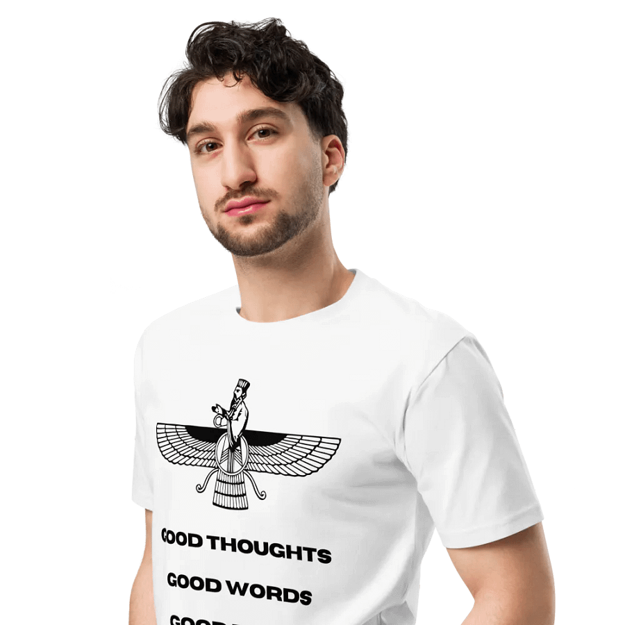 Faravahar Persian Design T-Shirt Good Thoughts Good Words Good Deeds product image (4)