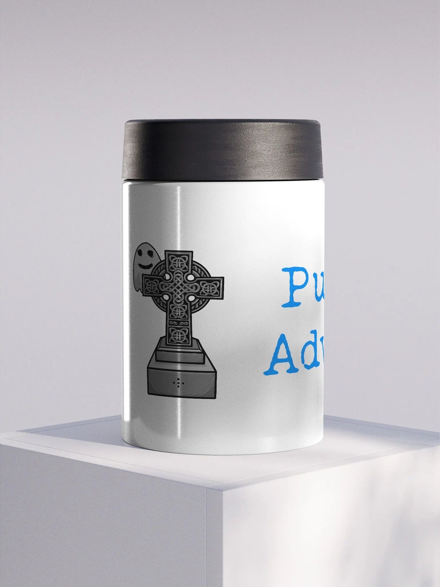 ghost behind cross Stainless Steel Koozie product image (1)