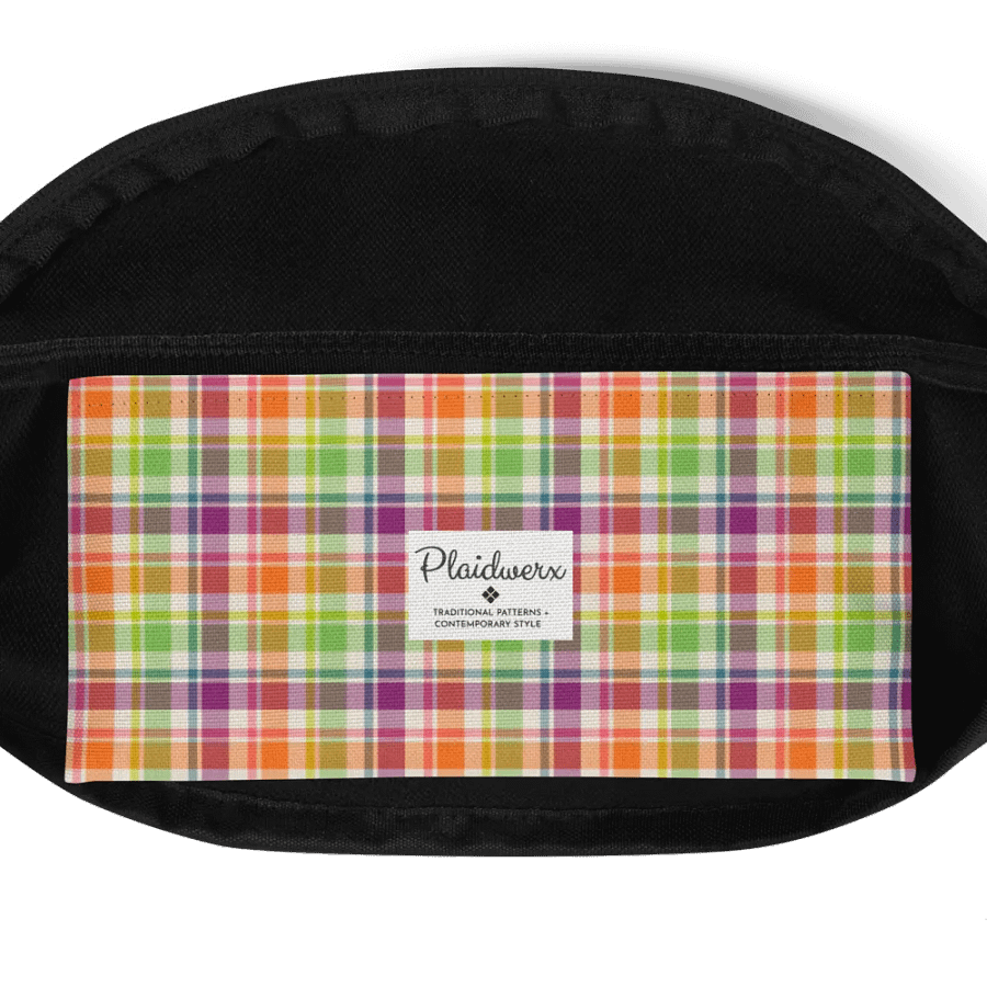 Purple, Orange, and Lime Green Plaid Fanny Pack product image (6)