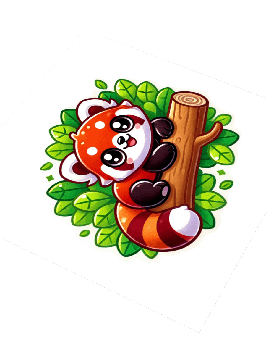 Adorable Cheerful Red Baby Panda Kiss Cut Stickers. product image (3)