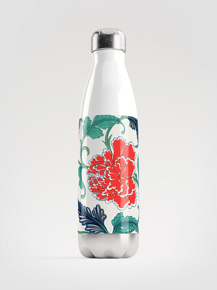 Red Floral Pattern. Stainless Steel Water Bottle product image (1)