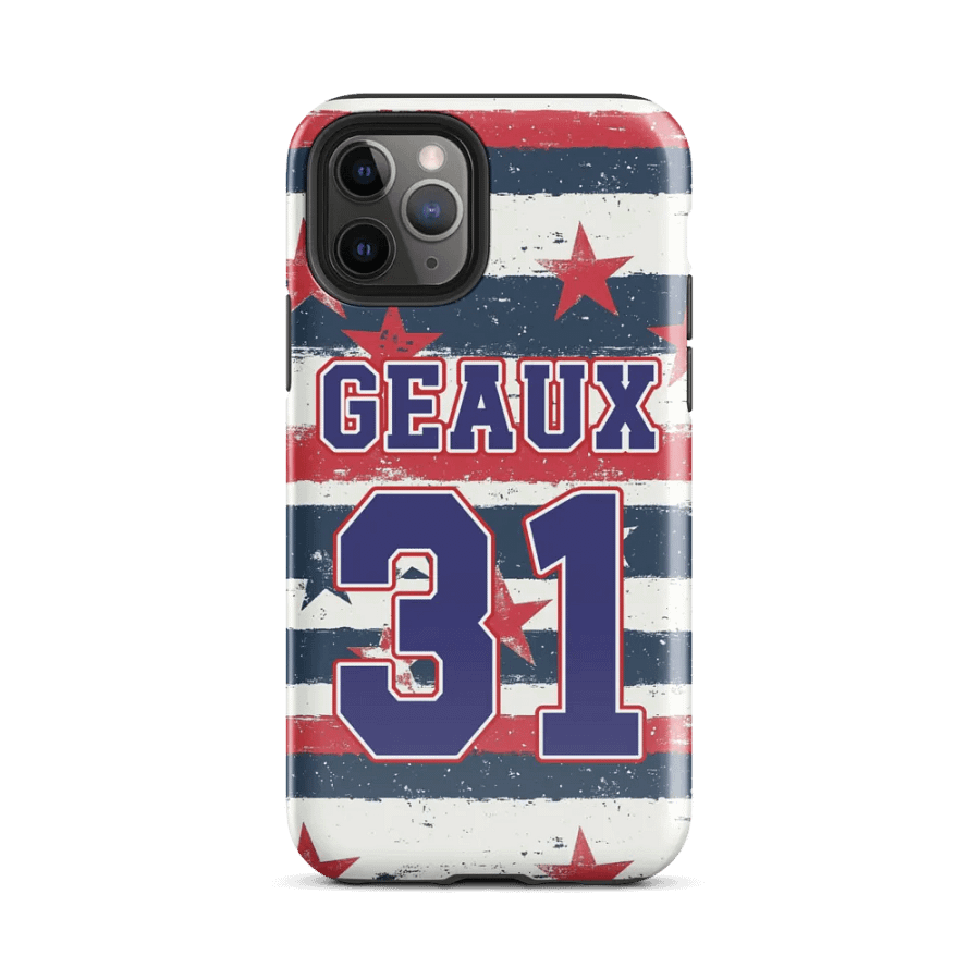 Geaux 31 - Vintage Stars & Stripes Pattern iPhone Layered Case product image (27)