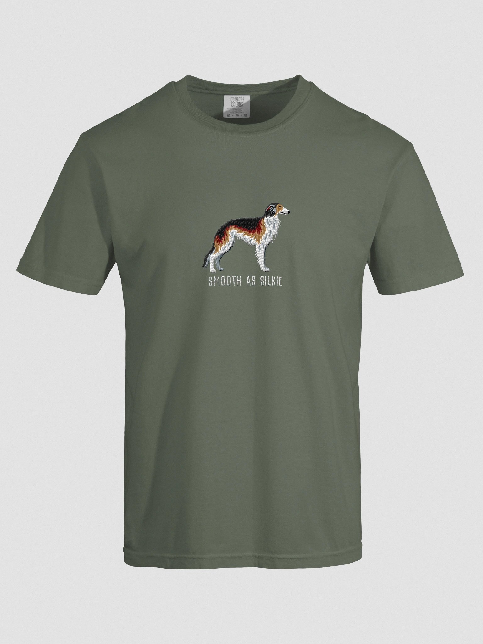 Smooth as Silkie T-Shirt(Embroidered) of a Silken Windhound(Sable) product image (10)