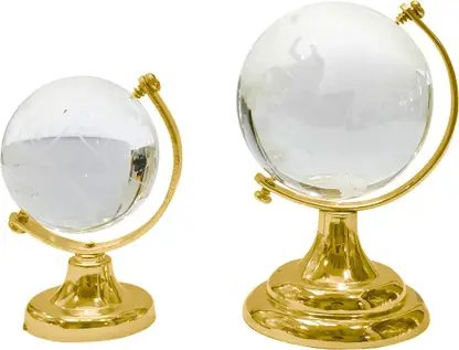 Shubhanjali Glass World Map Crystal Globe for Home Decor Items Study Table Office Gifts 45MM Decorative Showpiece - 6 cm (Crystal, Glass, White) product image (5)
