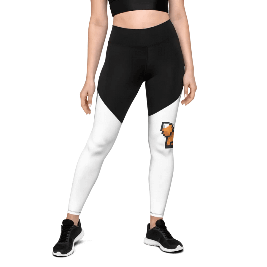Fox Pixel Art All-Over Print Sports Leggings product image (1)