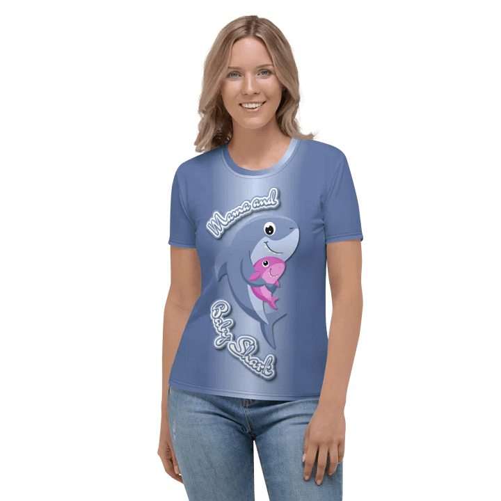 Mama and Baby Shark All Over Print T-shirt product image (2)