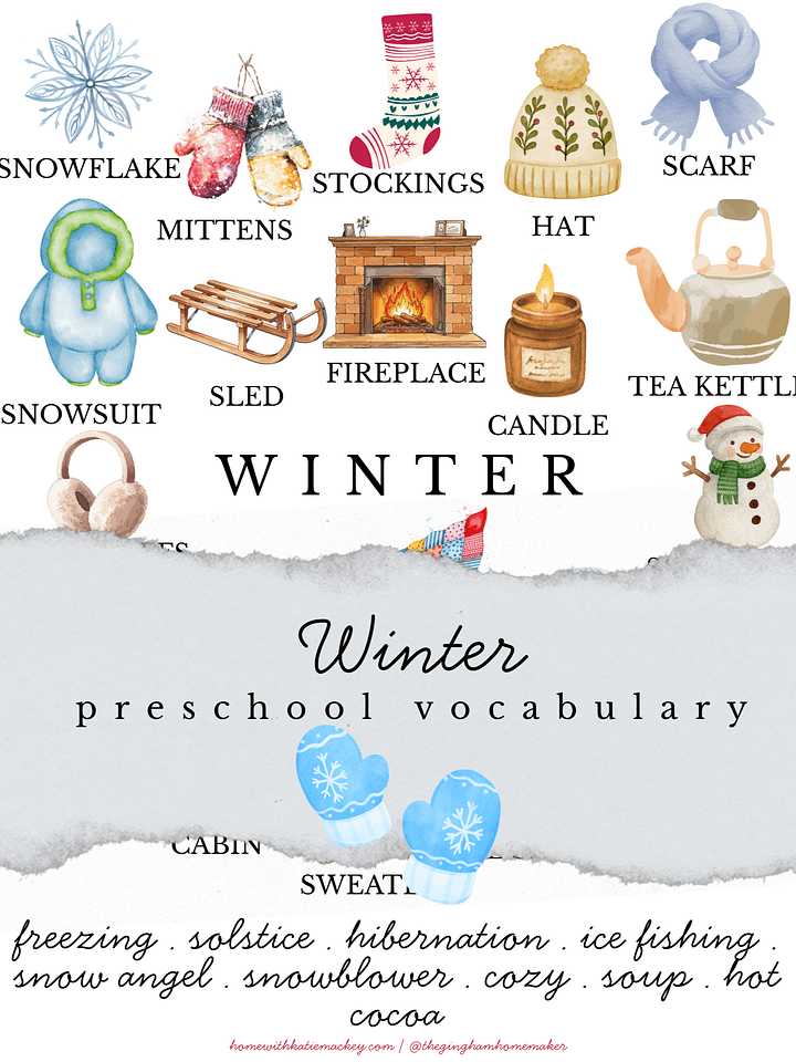 Winter Vocabulary Poster product image (1)