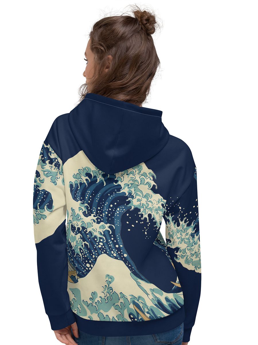 Under the Wave off Kanagawa All-Over Print Recycled Unisex Hoodie product image (5)