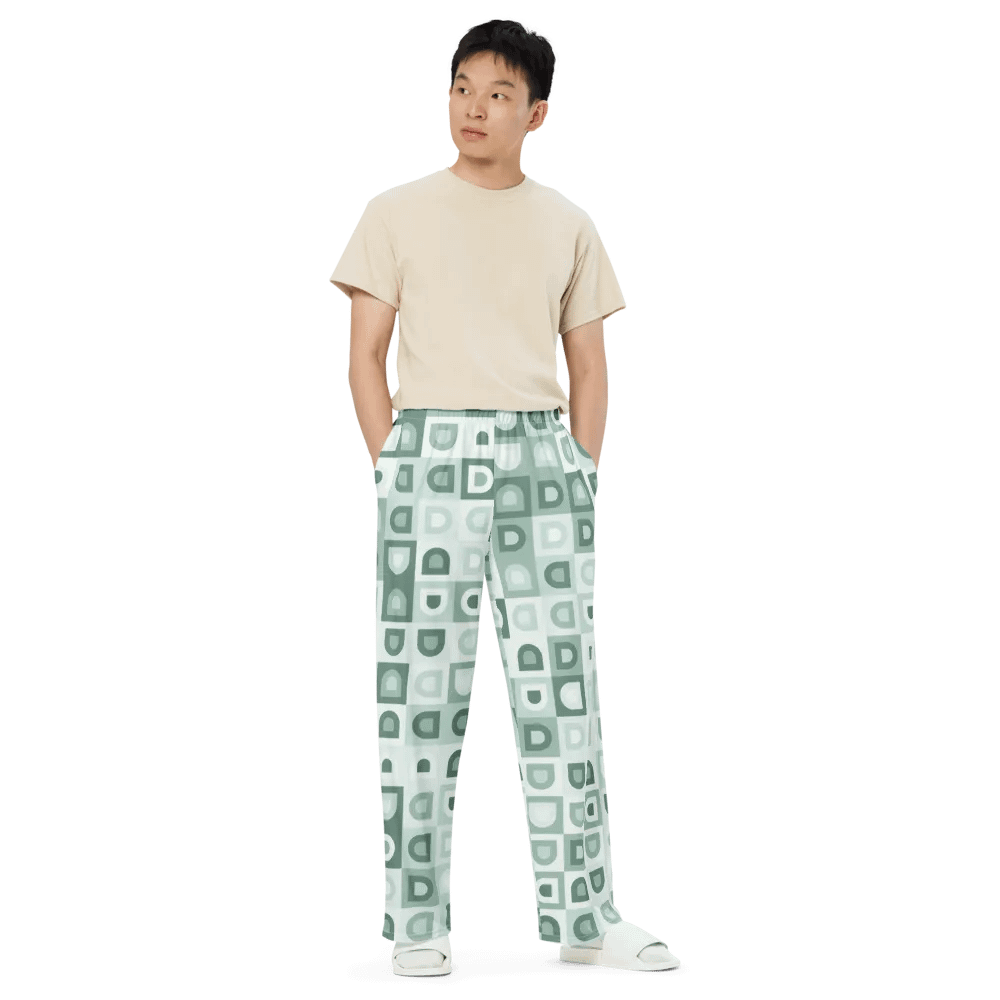 BUIII Retro Geometric: Mint Oasis Wide-Leg Pants product image (6)