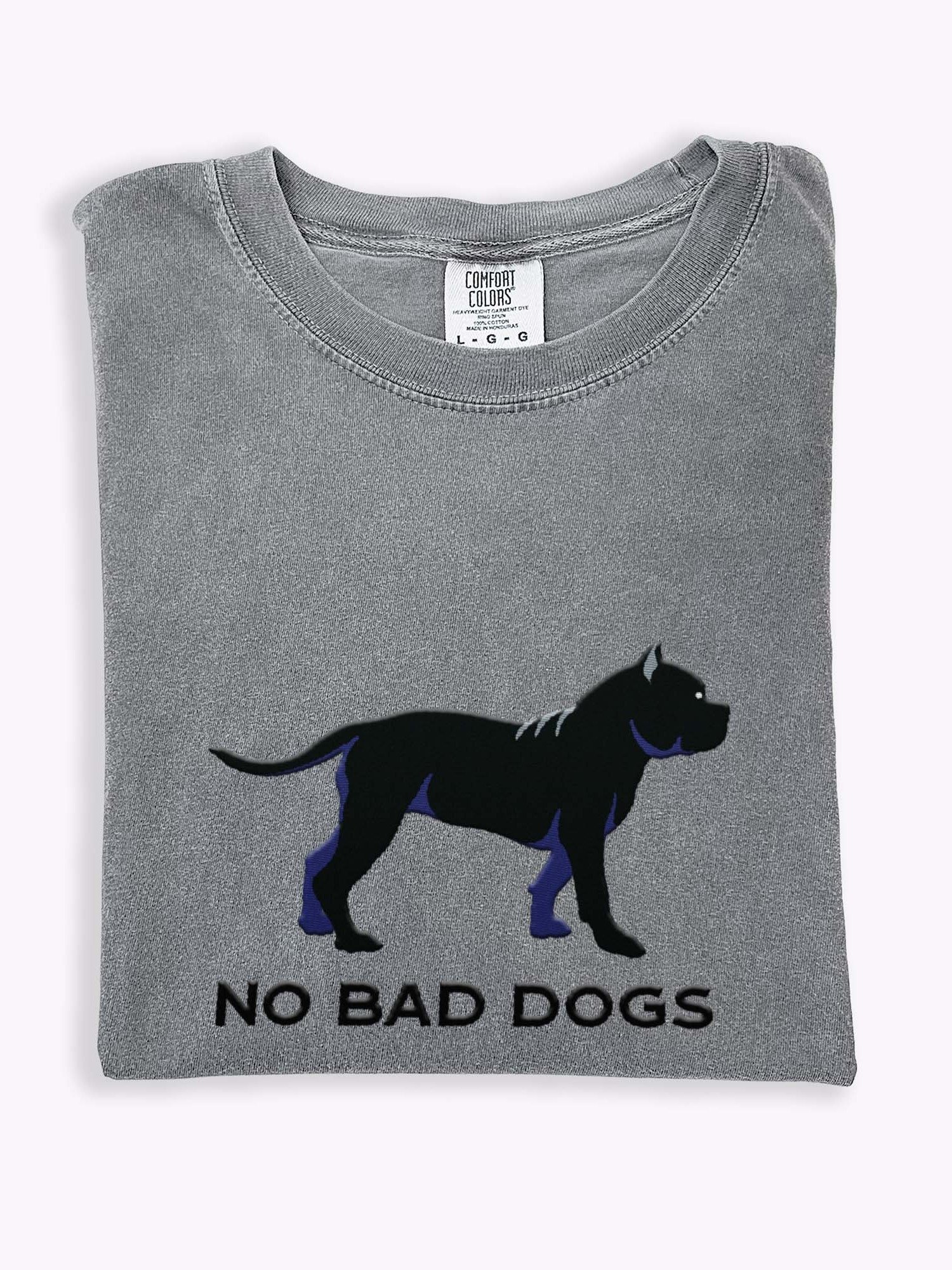 No Bad Dogs T-Shirt(Embroidered) of an American Bully(Black) product image (1)
