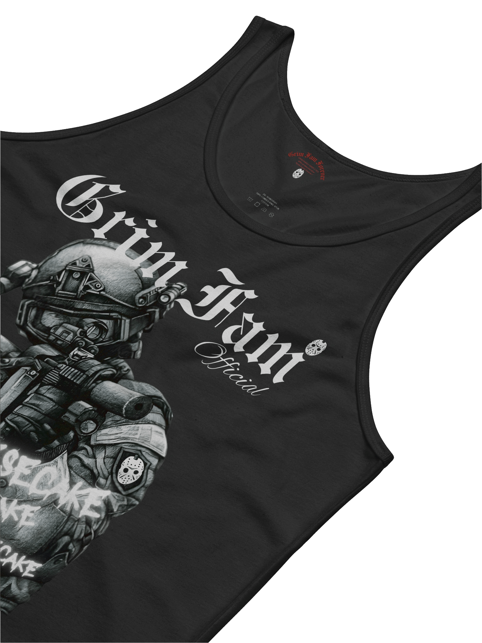 GRIM FAM — SQUAD GRIM FAM — CHAOS DIVISION | TEAM EXCLUSIVE: CHEESECAKE EDITION - TANKTOP/SINGLET- #1 - Black / Navy / Blue / Red / Grey product image (5)