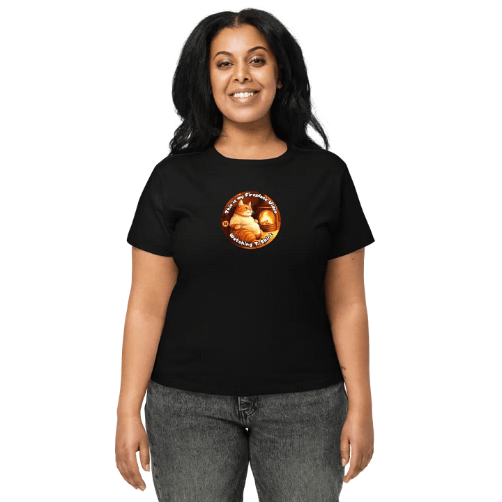 Cozy Cat - This is my Fireplace Video Watching T-Shirt | High Waisted Tee product image (2)