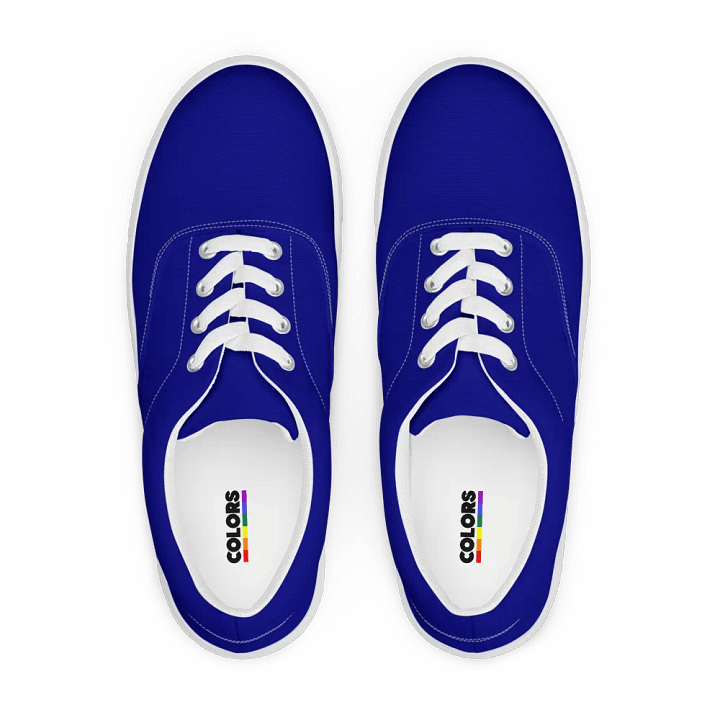 Men's Navy Blue Lace-Up Canvas Shoes product image (2)