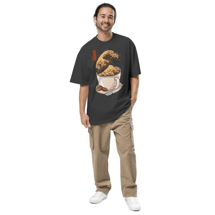 The Great Wave of Cappuccino - Oversized Tee 100% coton product image (1)