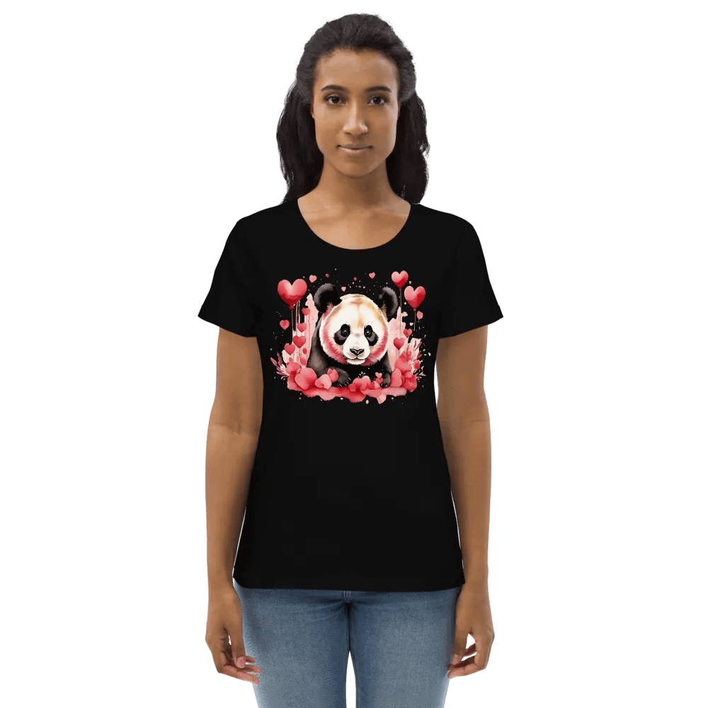 Panda Perfection: Playful Women's Fitted Tee product image (3)