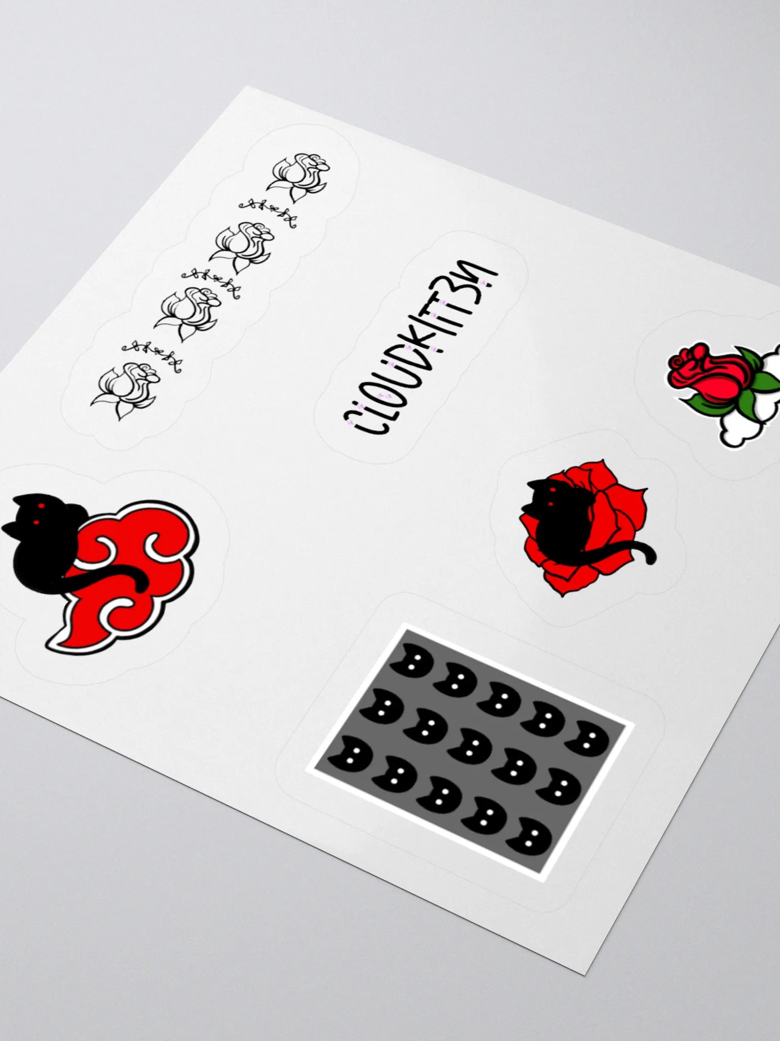 Kitten & Rose Sticker Sheet product image (3)