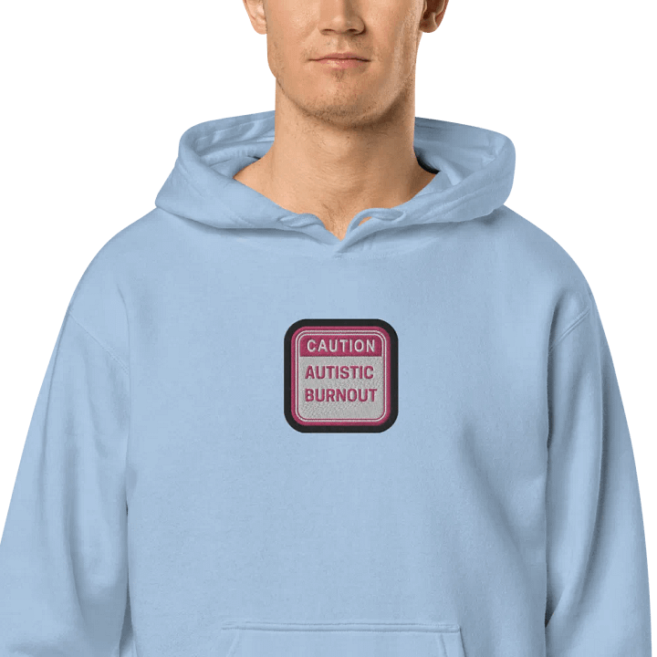 CAUTION: ASD BURNOUT embroidered pigment hoodie (pink bubble design) product image (2)