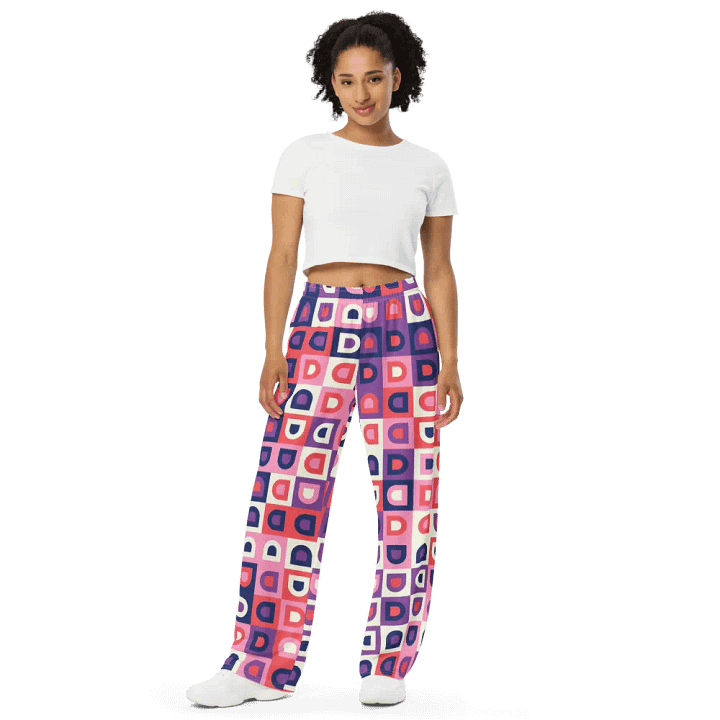 BUIII Retro Geometric: Amethyst Dawn Wide-Leg Pants product image (2)