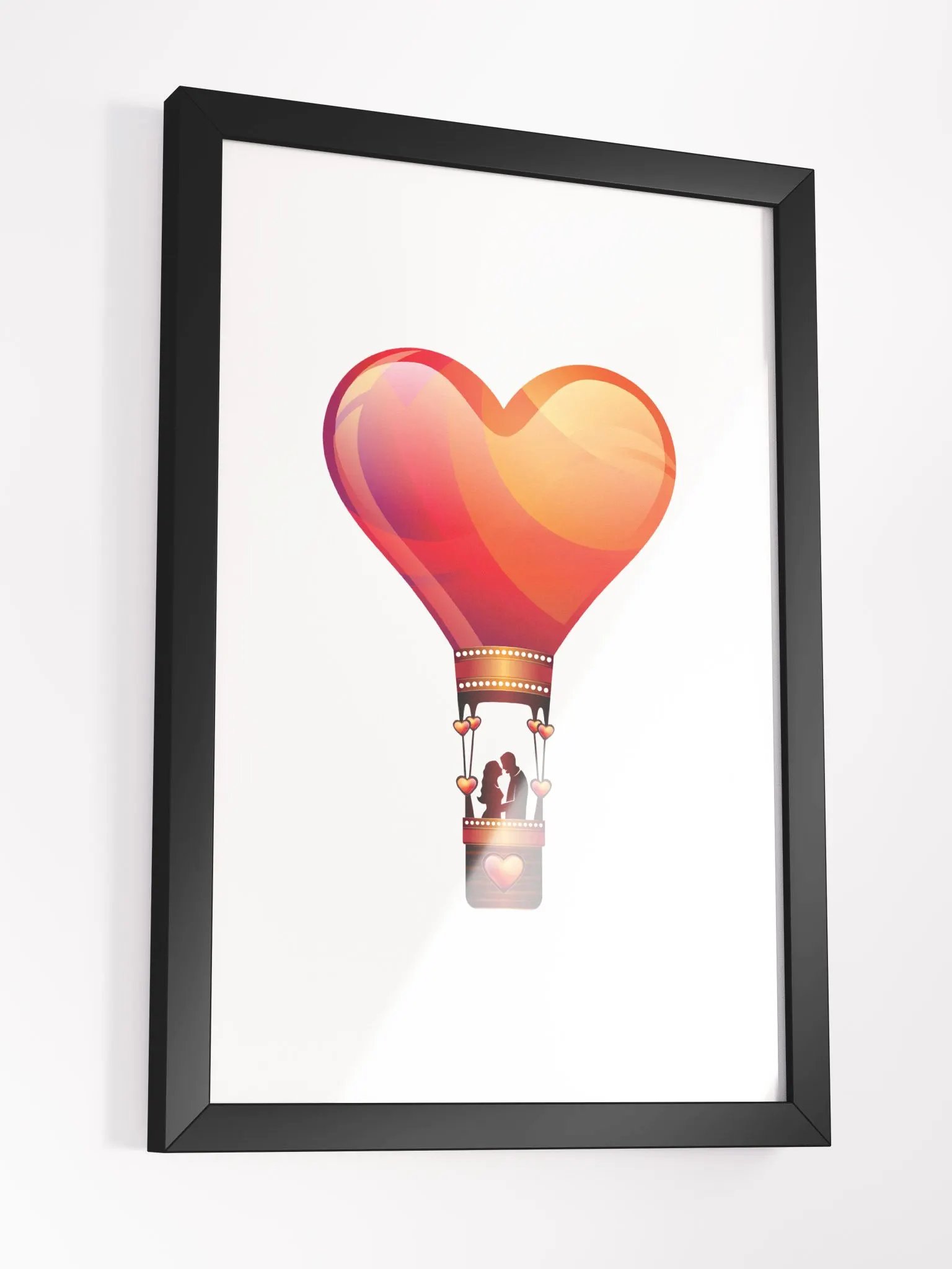 LOVE COUPLE IN A HOT AIR BALLOON HEART, LOVE, PROFILE, RED, PUNK, RETRO, VINTAGE, ADVENTURE, VALENTINES DAY, ROMANTIC, ROMANCE, COUPLE, GIRLFRIEND, BOYFRIEND, HUSBAND, WIFE product image (5)
