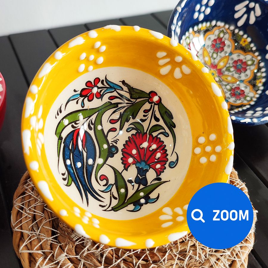 Ceramic set of 3 snack bowls (red), small — handmade pottery product image (6)