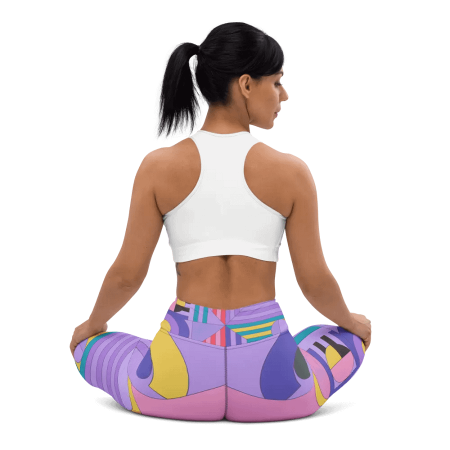 Modern Cool Multi-Colored Geometric Pattern Yoga Leggings product image (12)