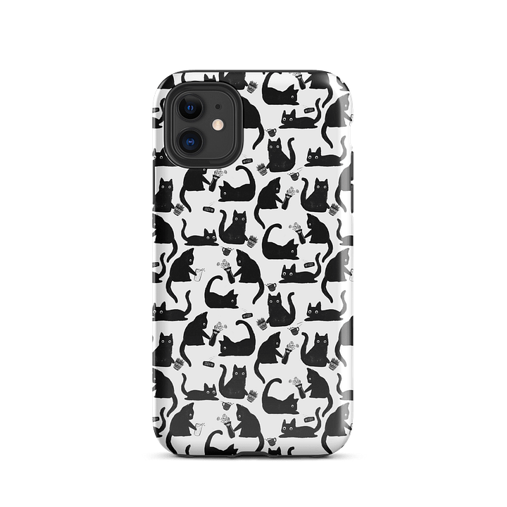 Bad Cats Knocking Stuff Over Patterned iPhone Case product image (24)