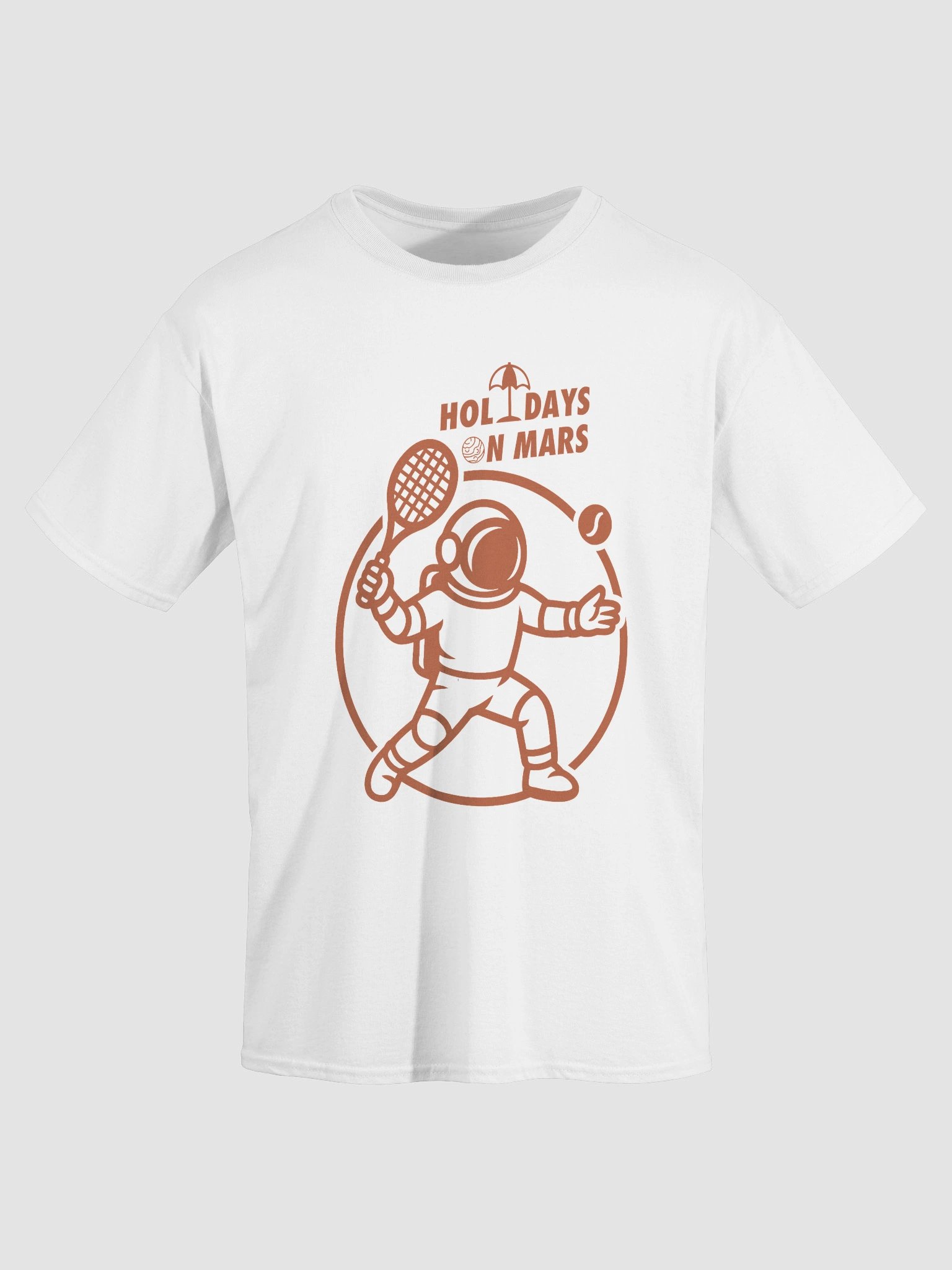 Holidays On Mars | Astronaut Tennis Player Logo Orange T-shirt product image (3)