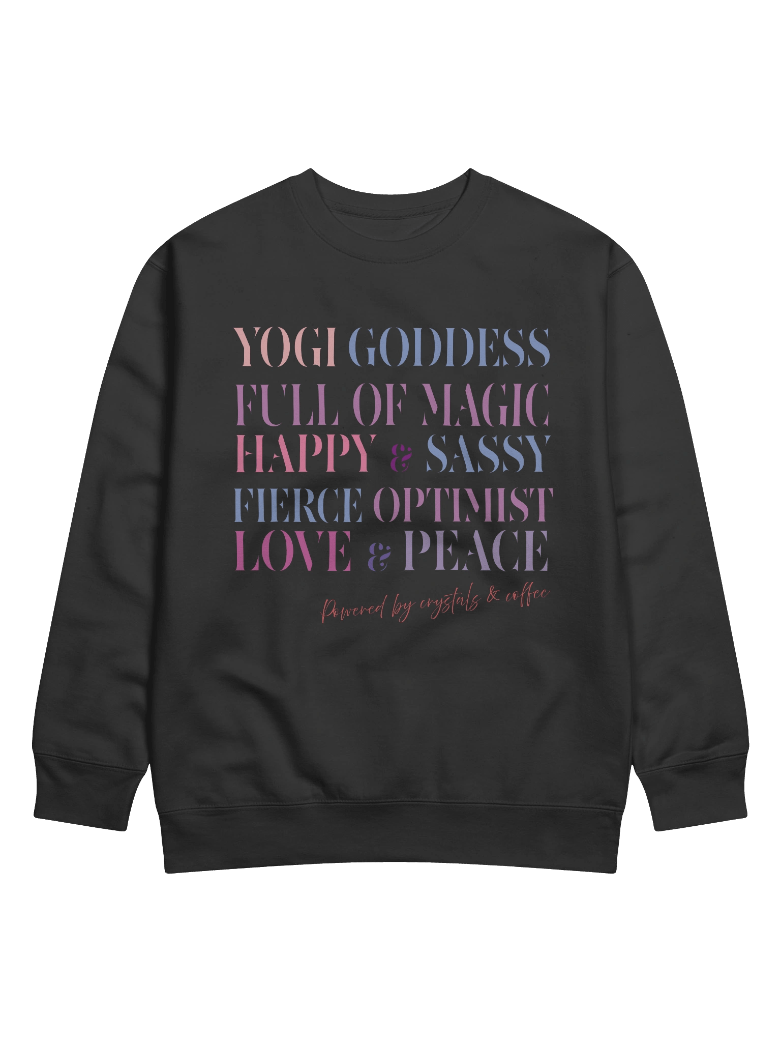 “Powered by Crystals & Coffee” Sweatshirt – Unisex Premium Navy Hoodie for Women & Men product image (3)