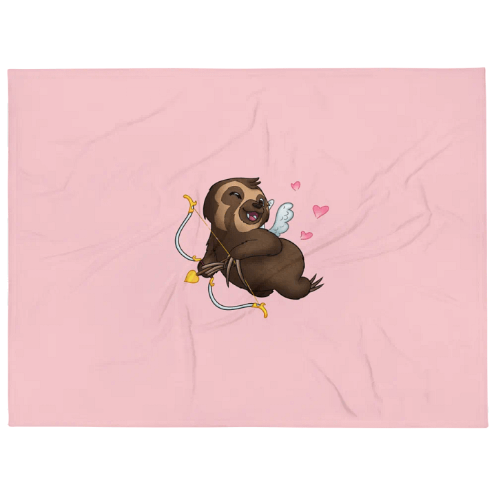 Cupid Sloth Throw Blanket product image (1)
