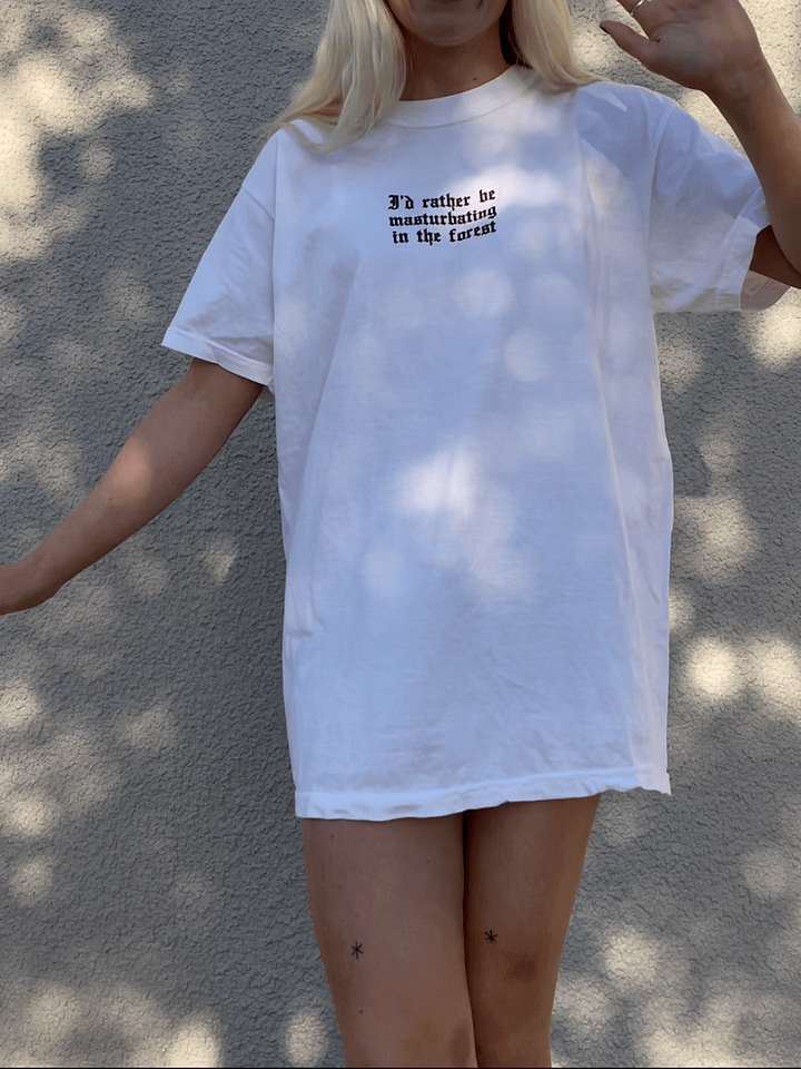 'I'd Rather Be Masturbating In The Forest' T Shirt (light colours / 3 Colours Available) product image (2)