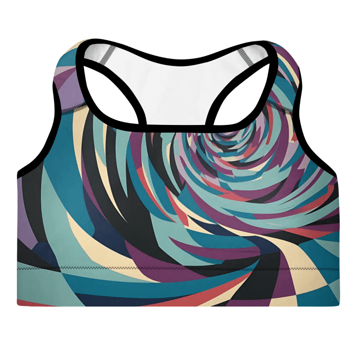 Abstract Lithographic Pattern Design Padded Sports Bra - V5 product image (2)