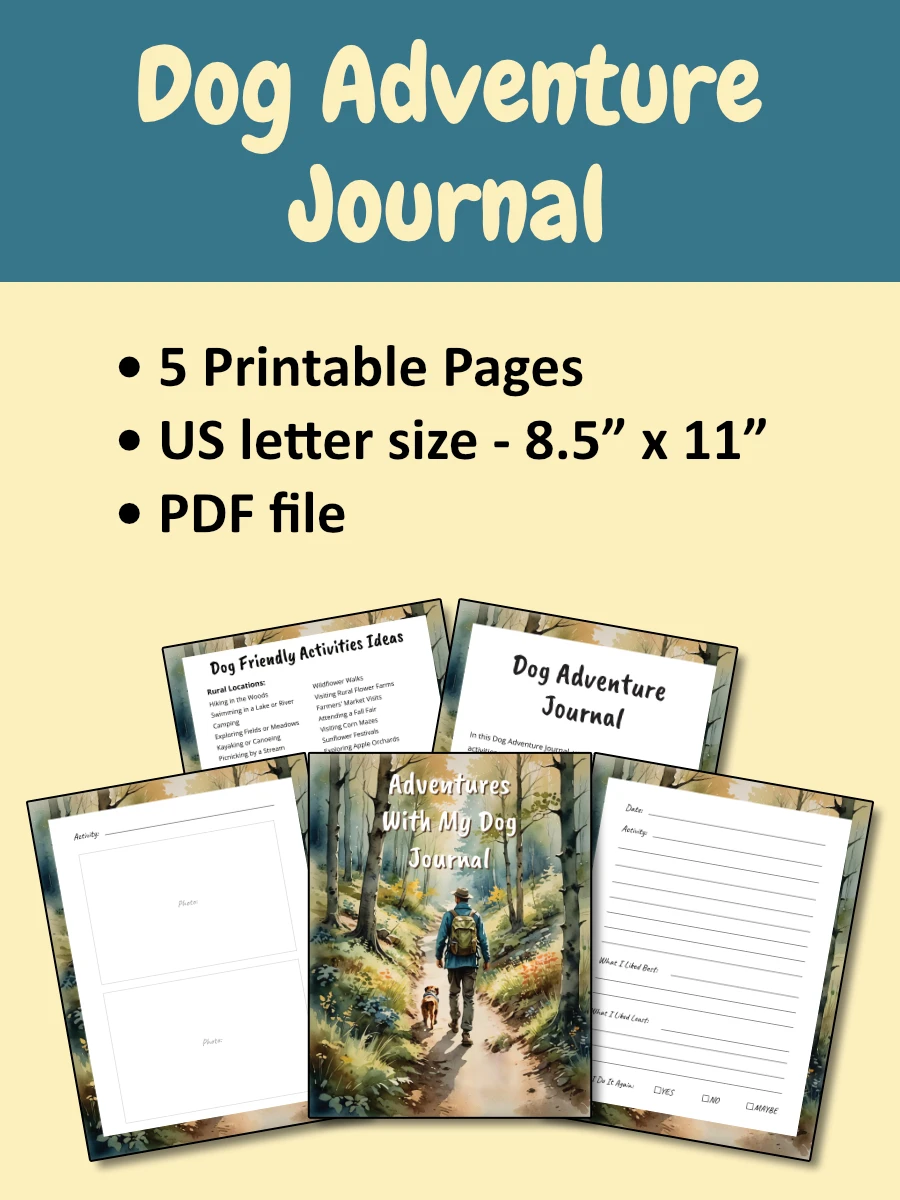 Printable Dog Adventure Journal - Single Man On Cover product image (3)