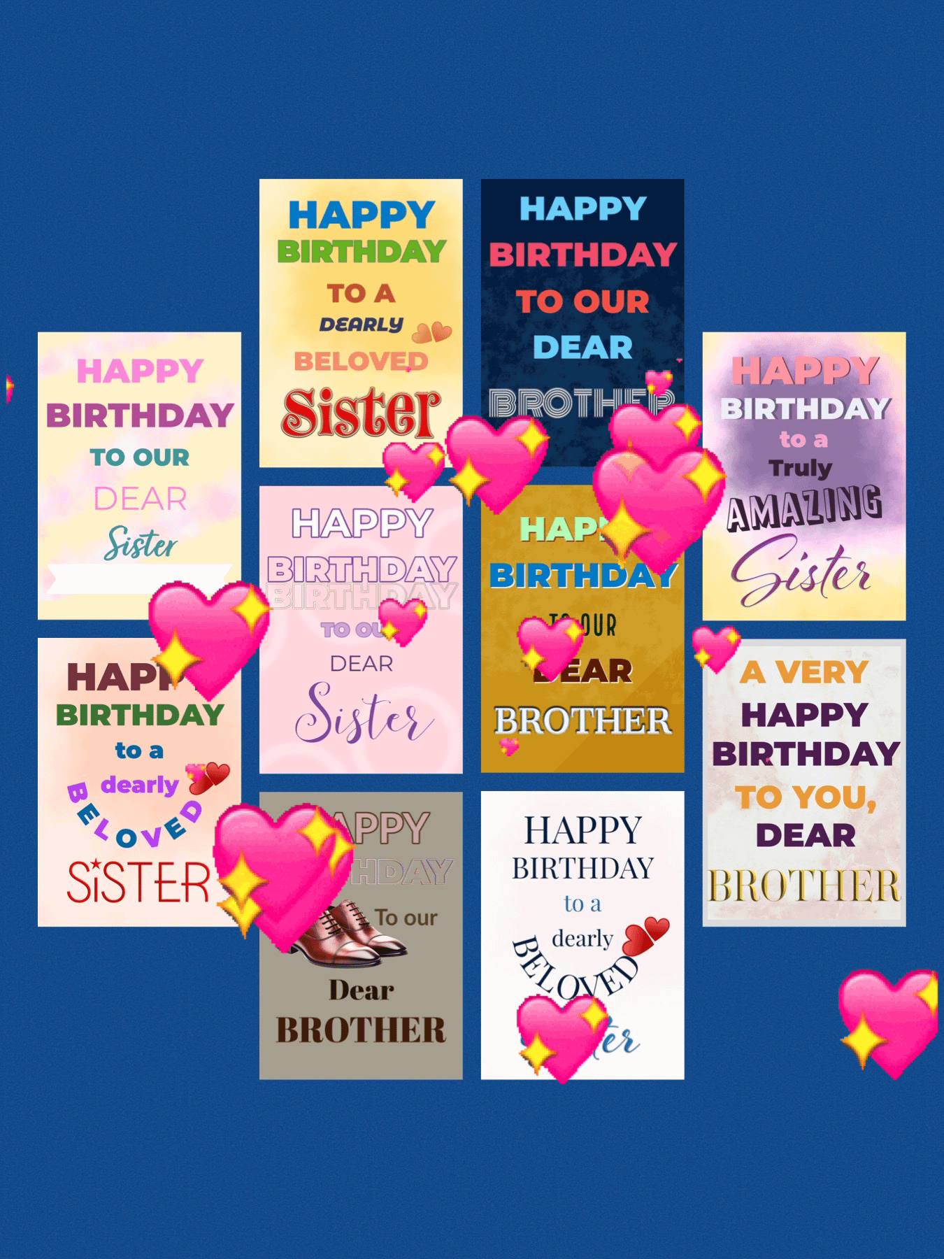 Ten Pack WordsArt Mixed Gender Birthday Cards product image (1)